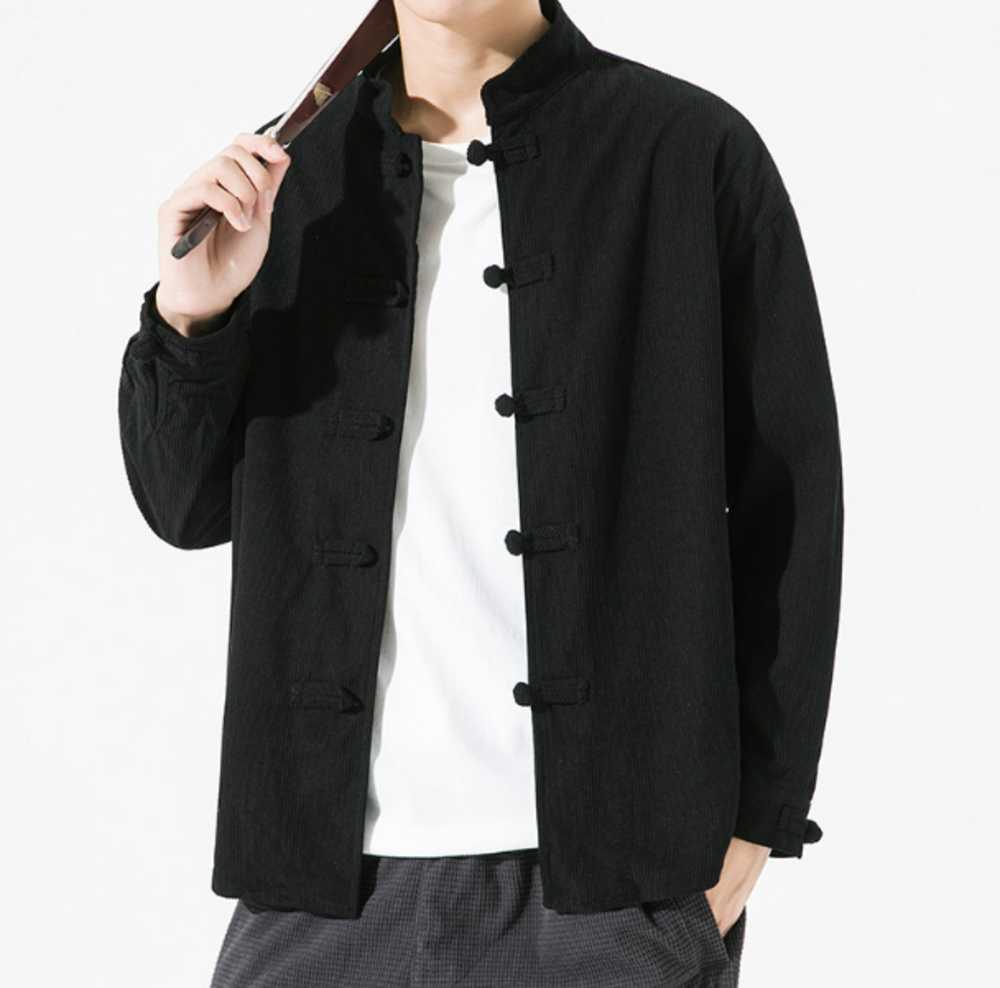 チャイナ服　スエードレトロボタンジャケット　メンズチャイナ