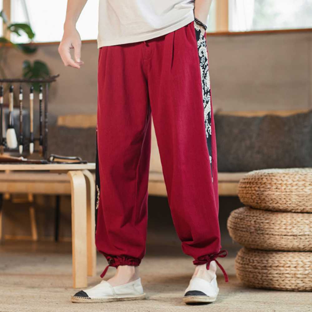 チャイナ服　カラーチャイナパンツ　メンズチャイナ