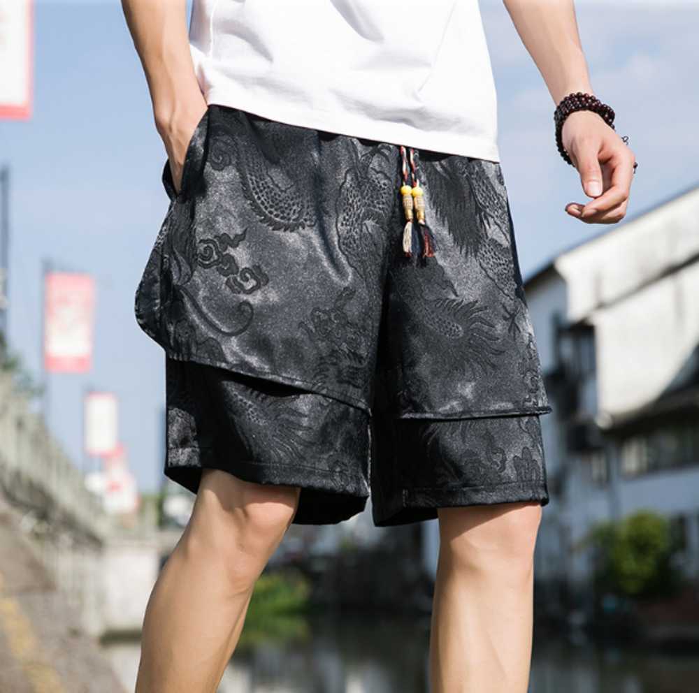 チャイナ服　中華風 ハーフパンツ　メンズチャイナ