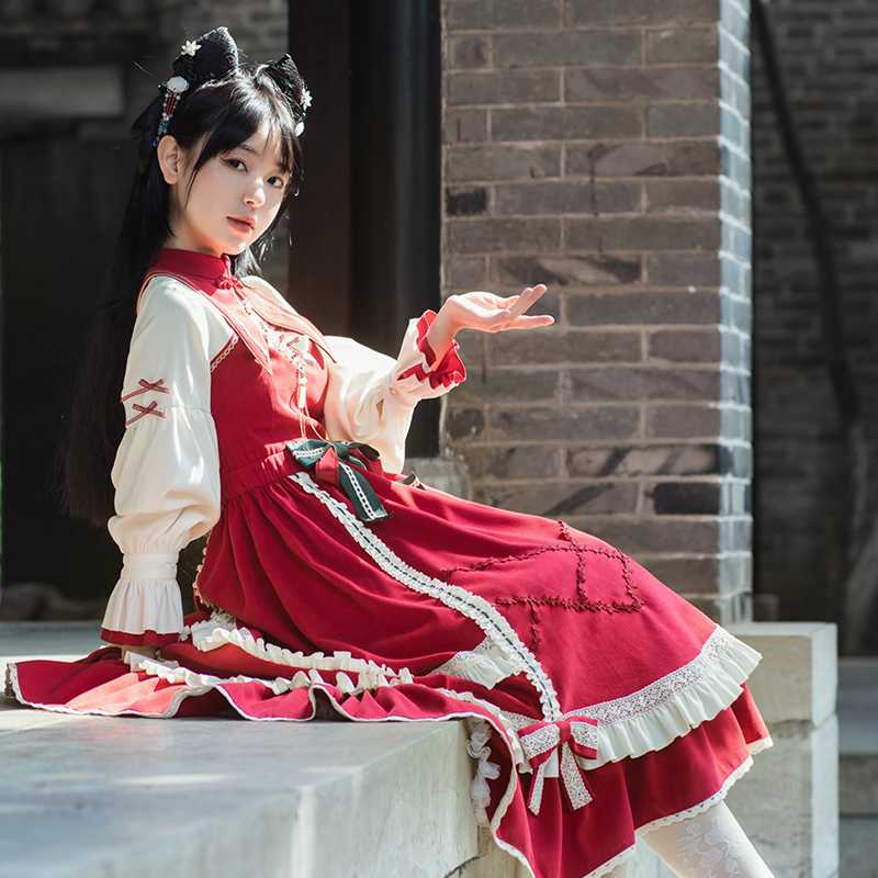 中華ロリータ チャイニーズスタイルレトロロリータドレススカート ロリータファッション