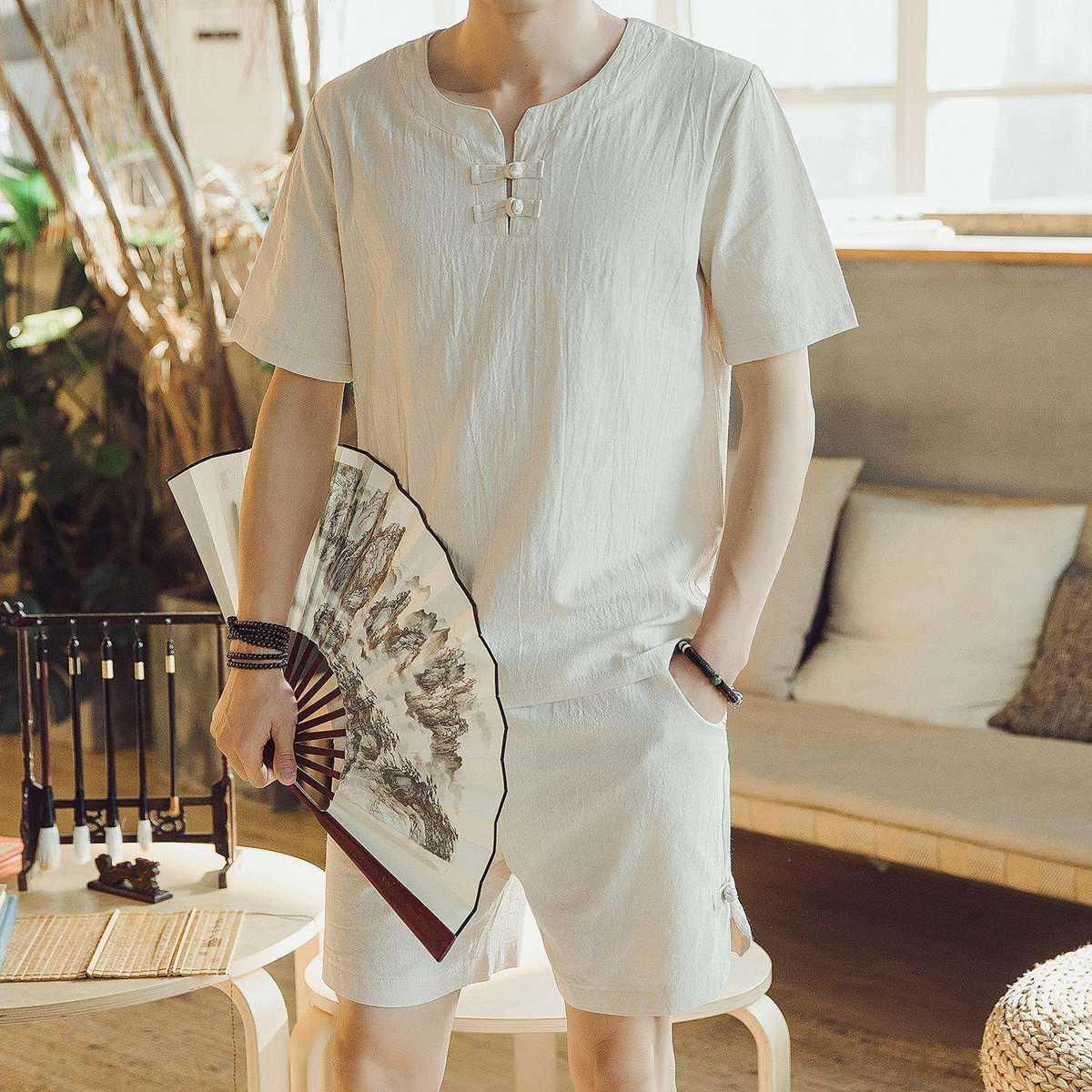 チャイナ服 リネン フレッシュ セットアップ