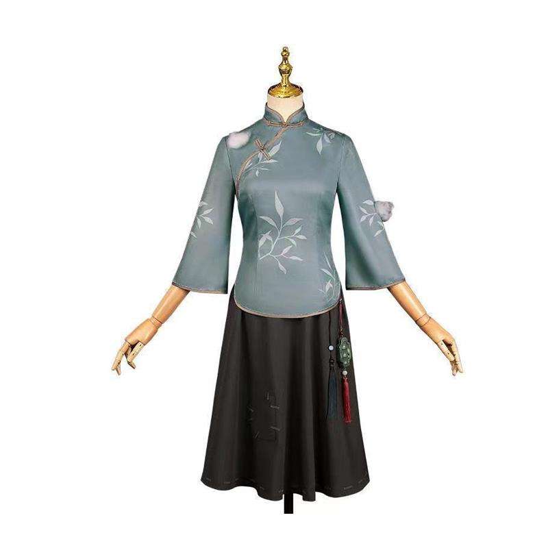チャイナ服  優雅な立ち襟チャイナドレス上下セット