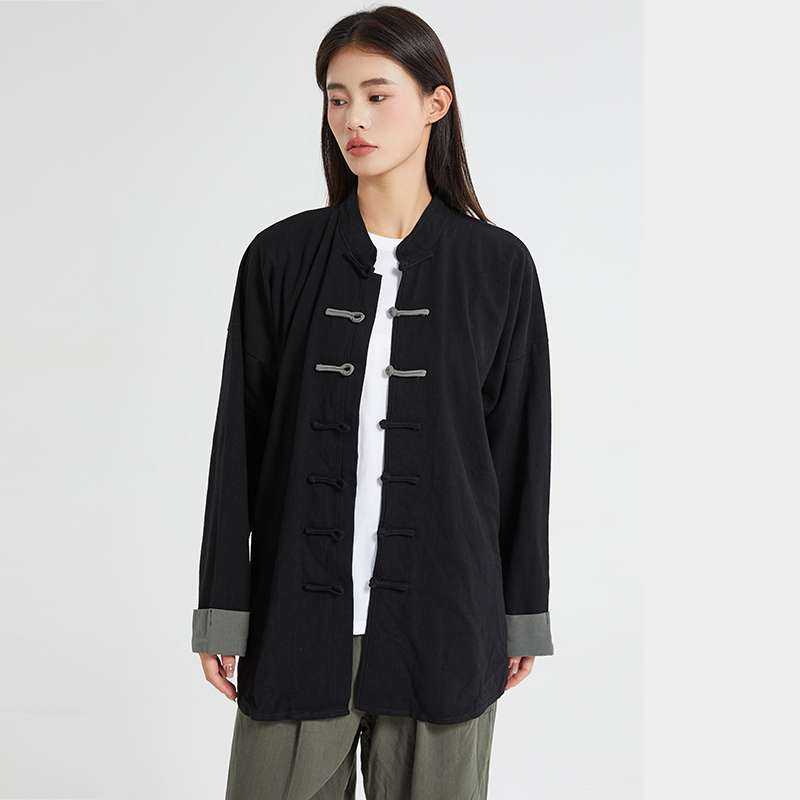 チャイナ服  伝統風デザイン ロング丈ジャケット