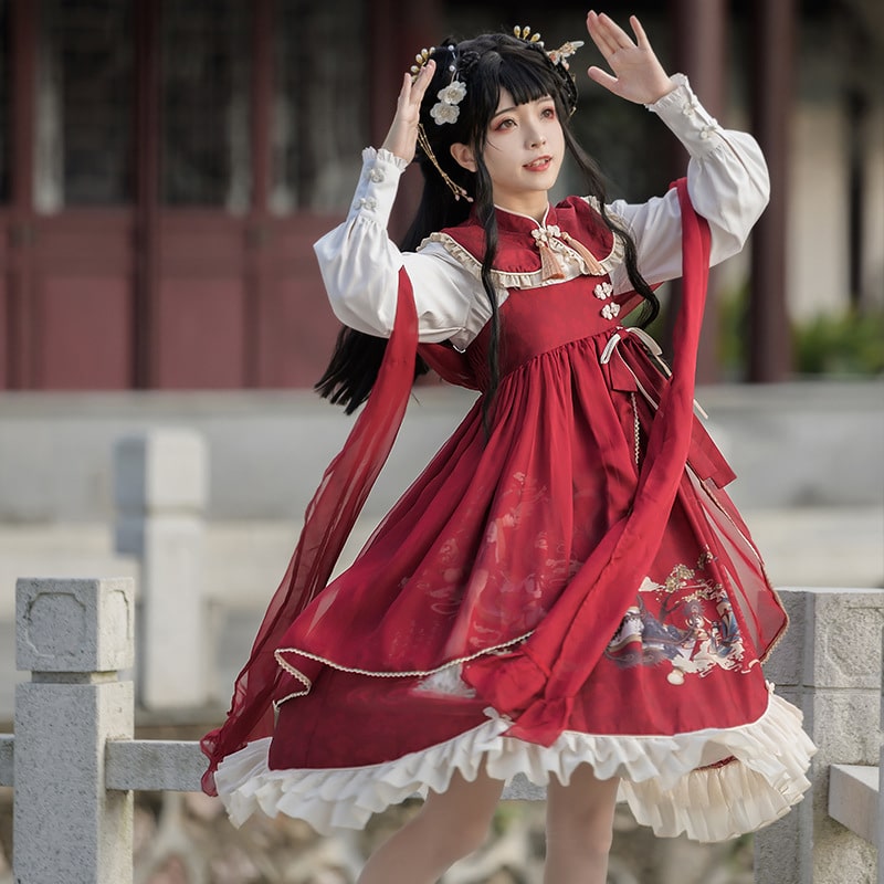 中華ロリータ チャイニーズポンチョドレス ロリータファッション