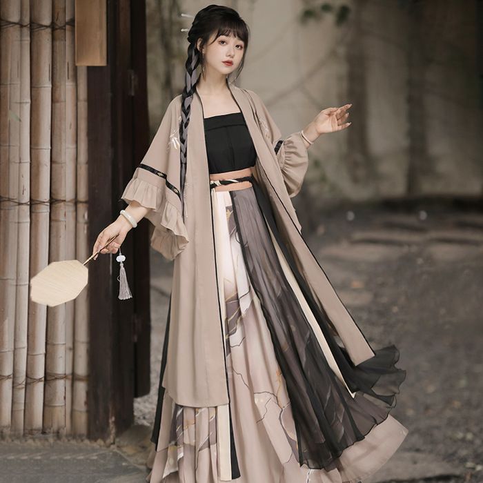 チャイナ服　エレガントブラウングレー中華ロリータセット