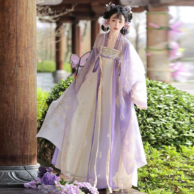 チャイナ服 花舞う仙女風チャイナ服ロングドレスセット