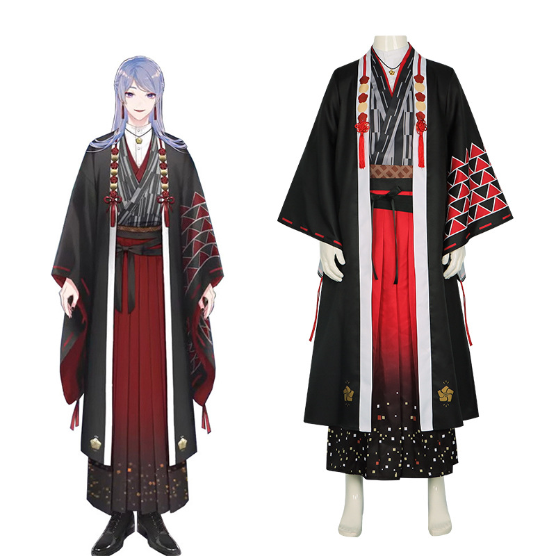 チャイナ服 幾何学模様袖刺繍入り重ね着風チャイナ服セット