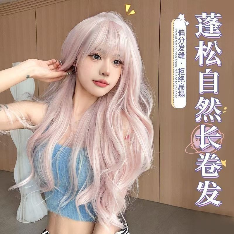 チャイナ服 ふんわり自然な大きなウェーブロングウィッグ
