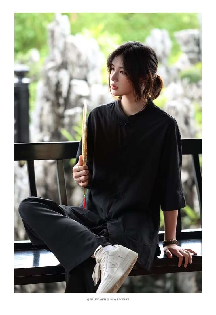 チャイナ服  中国風デザインリラックスシャツ