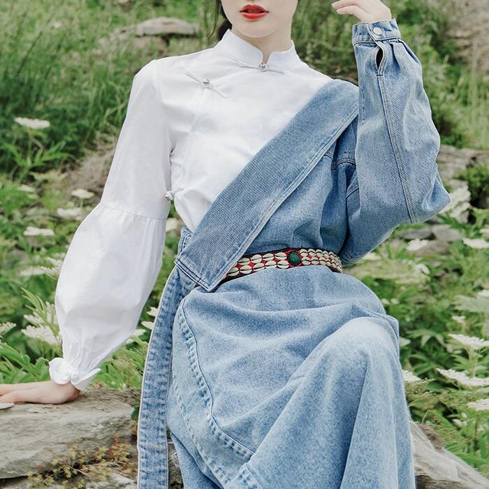 チャイナ服 国潮風シャツ付きセットアップ