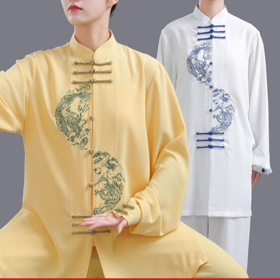 チャイナ服 龍刺繍入り太極拳チャイナ服上下セット