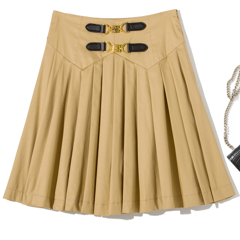 チャイナ服 チャイナ風金具留めプリーツスカート