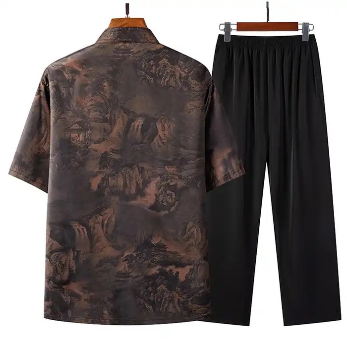 チャイナ服 シック ブラウン チャイナセットアップ