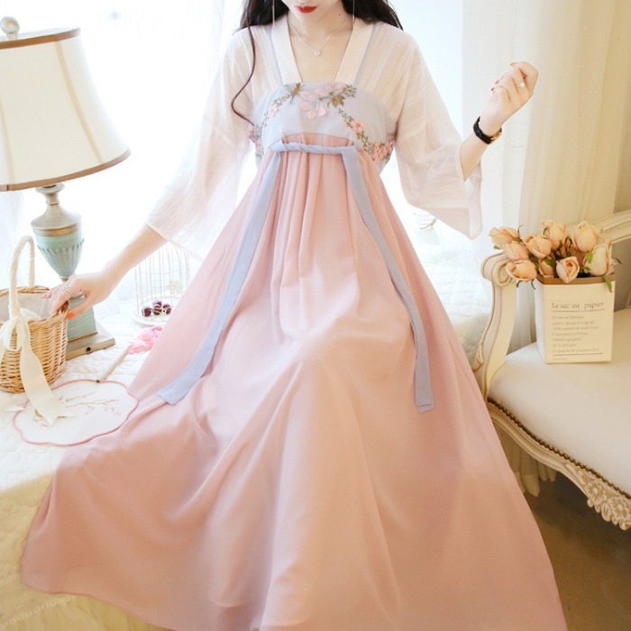 チャイナ服　中華ロリータ　パステルツートーンストレートチャイナワンピース