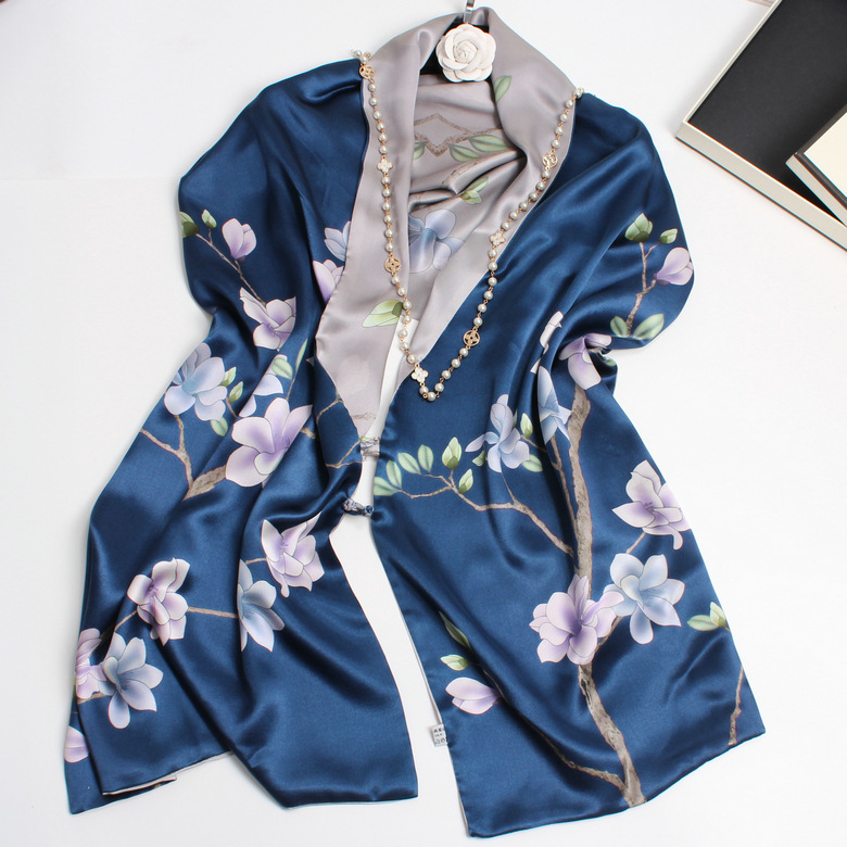 チャイナ服 花柄刺繍光沢サテン生地羽織り