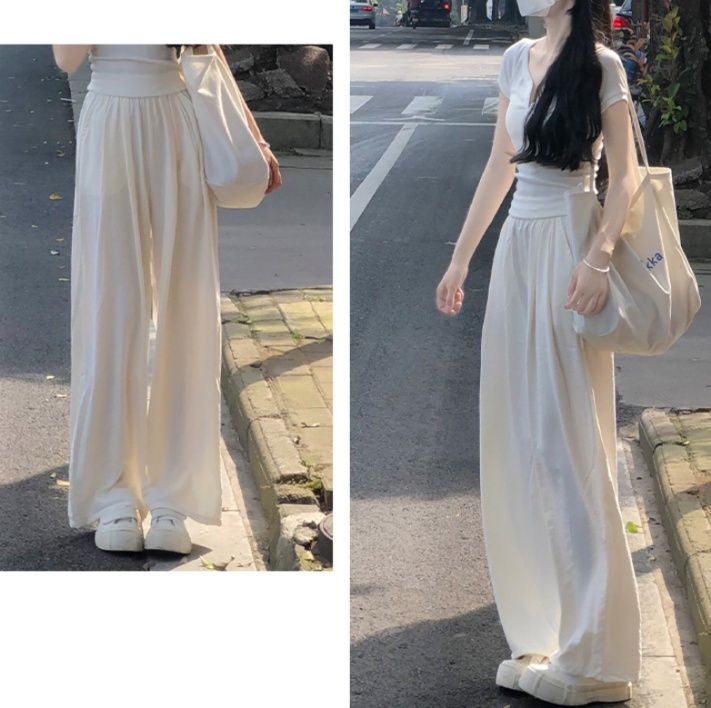 チノパン 涼やかフレアワイドチノパン