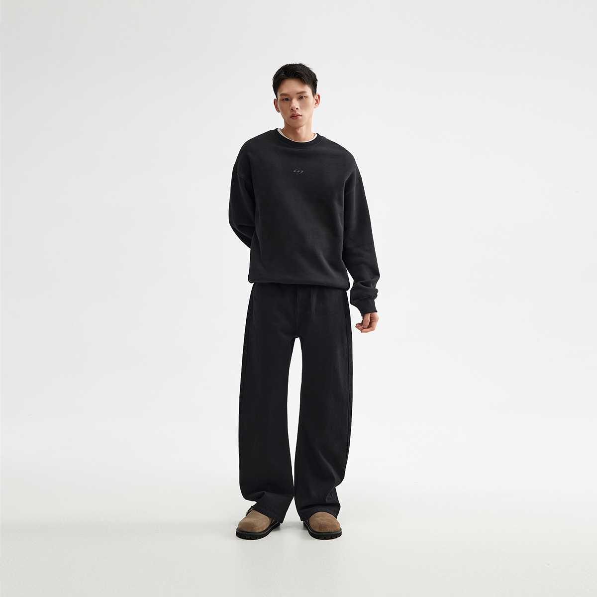 チノパン くつろぎワイドストレートパンツ