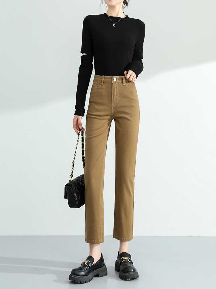 チノパン 細身美脚ハイウエストチノパン