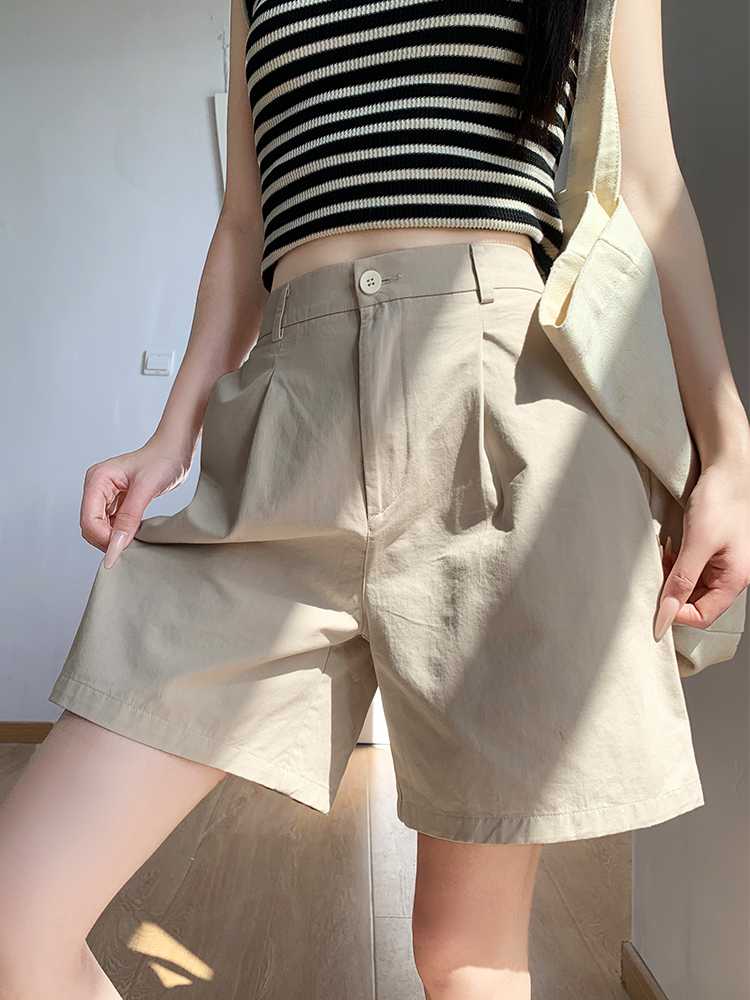チノパン ゆったりシルエットハーフパンツ