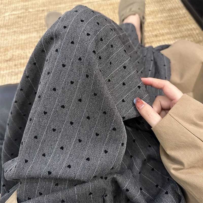 チノパン 格子模様ワイドチノパン