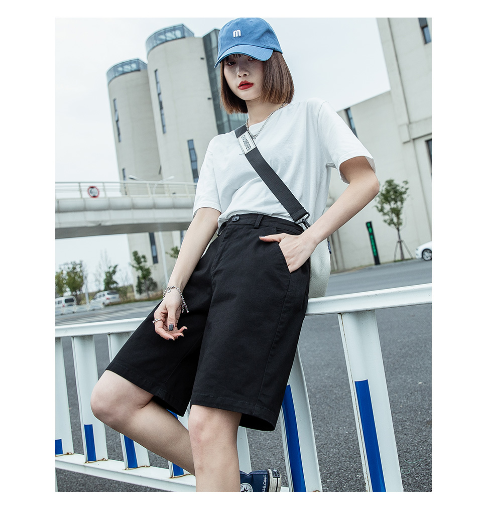 チノパン 上質シルエット ハーフレングスパンツ