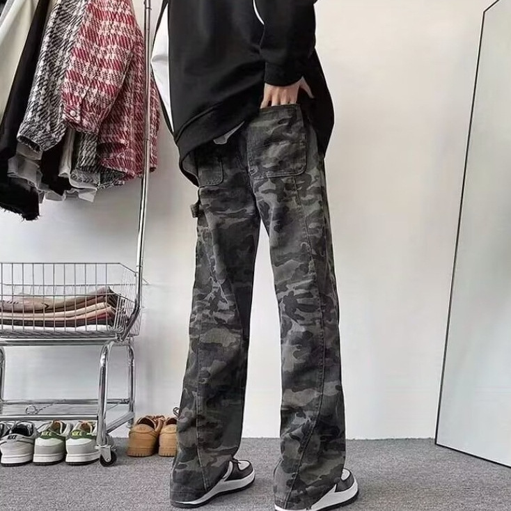 チノパン 迷彩柄ストレートチノパン