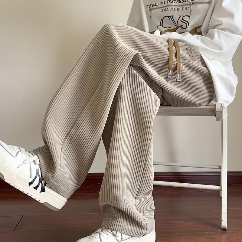 チノパン コーデュロイワイドストレートパンツ