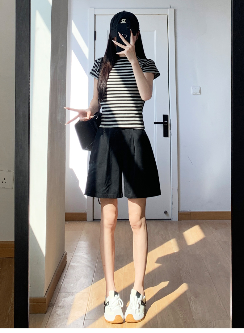 チノパン ゆったりシルエットハーフパンツ