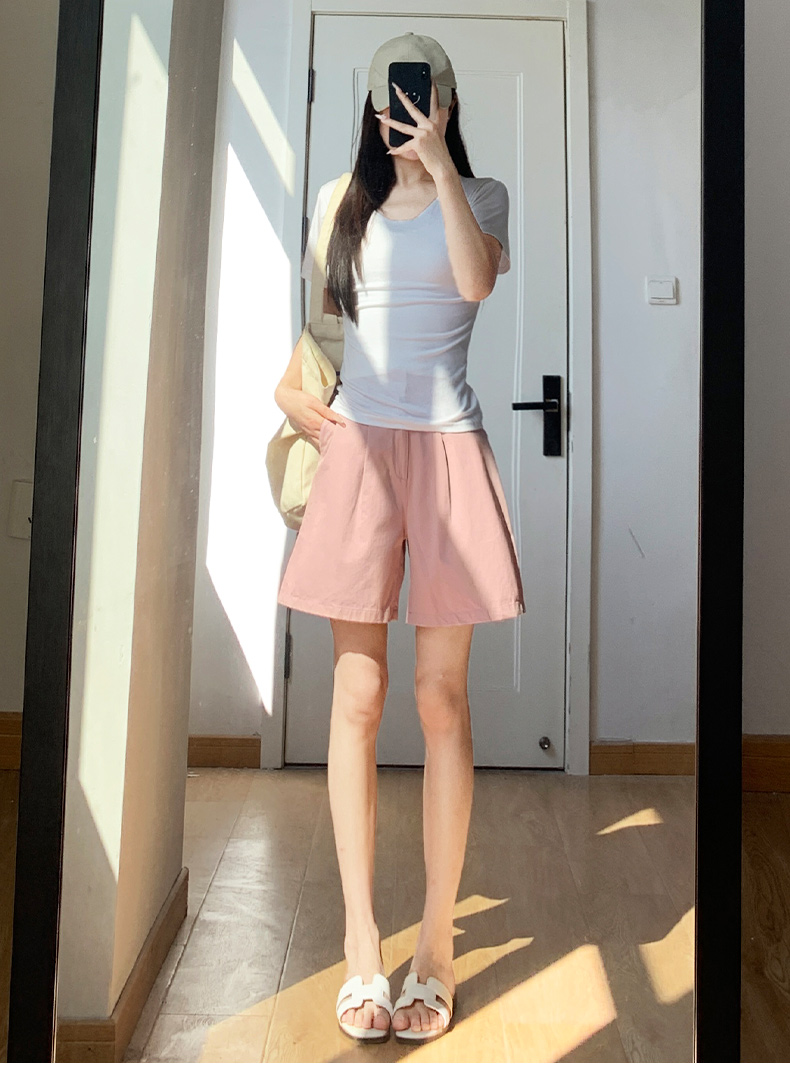 チノパン ゆったりシルエットハーフパンツ