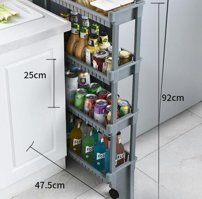 キッチン隙間用スリム四段調味料ラック