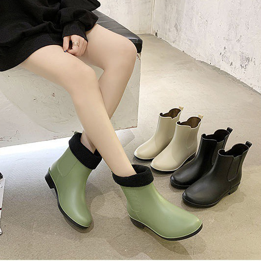 長靴レディースサイドゴアショート丈秋冬防水雨靴