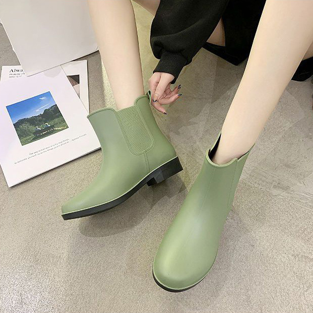 長靴レディースサイドゴアショート丈秋冬防水雨靴