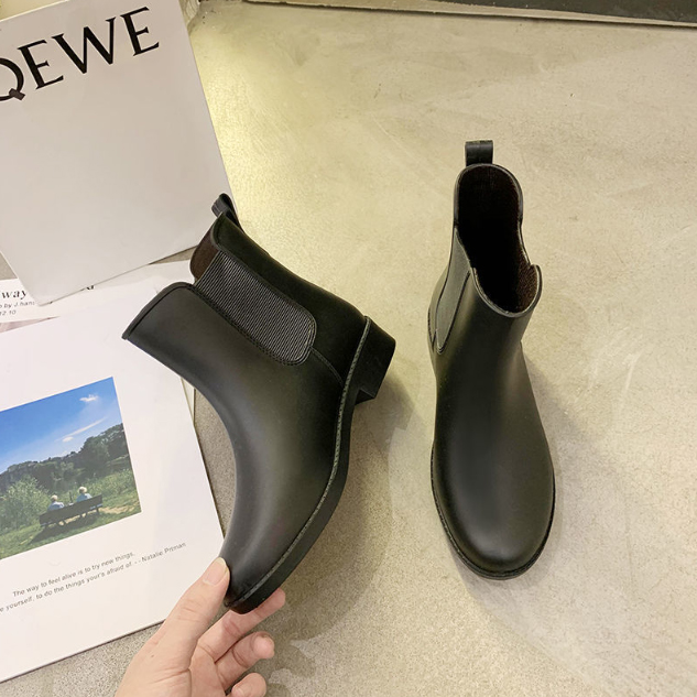 長靴レディースサイドゴアショート丈秋冬防水雨靴