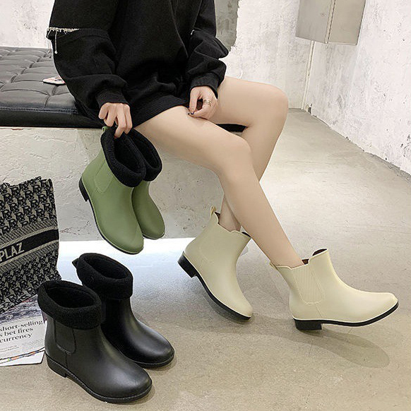 長靴レディースサイドゴアショート丈秋冬防水雨靴