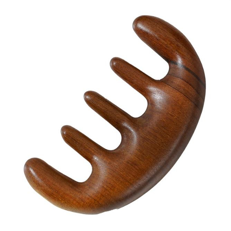 40代女性プレゼント 檀木製ヘアブラシ 広歯五歯櫛 美容マッサージ