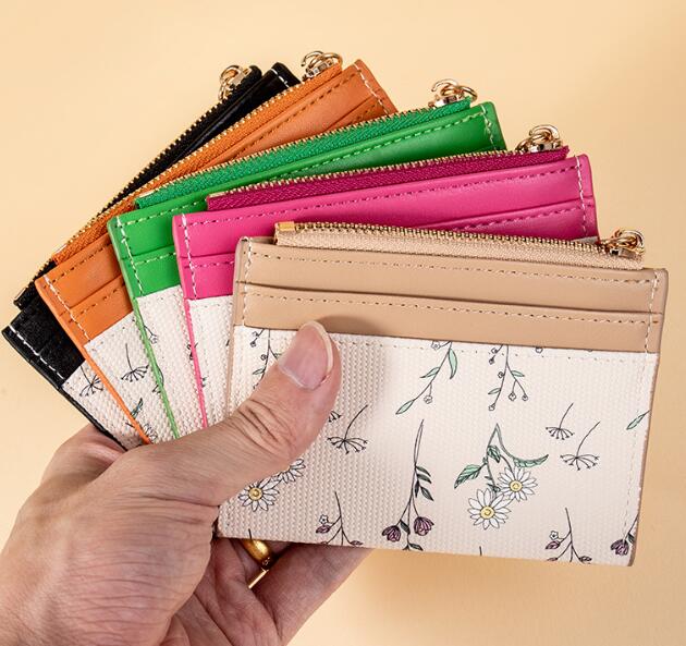 40代女性プレゼント 花柄小銭入れ カード収納付き コンパクト財布 全5色