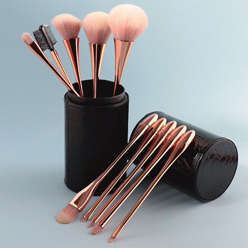 40代女性プレゼント 高級化粧筆セット ローズゴールド メイクブラシ10本組