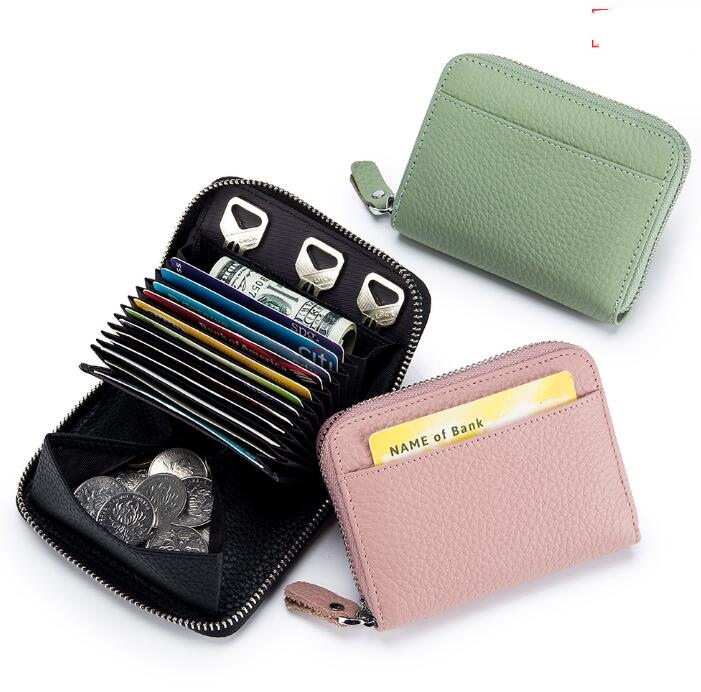 40代女性プレゼント 牛革コンパクト財布 小銭入れ付きカードケース