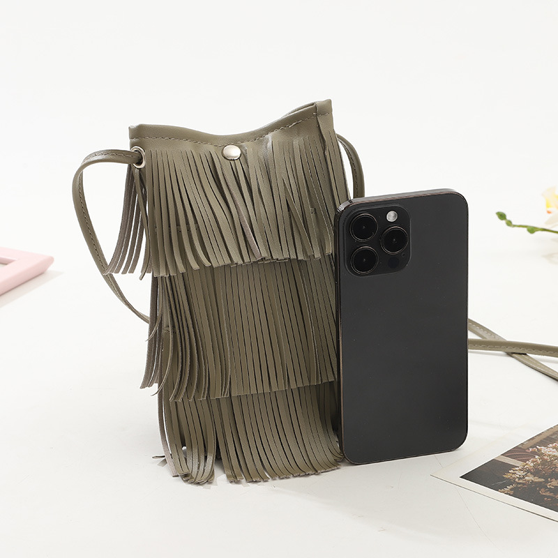 40代女性プレゼント フリンジ付き縦型ミニショルダーバッグ