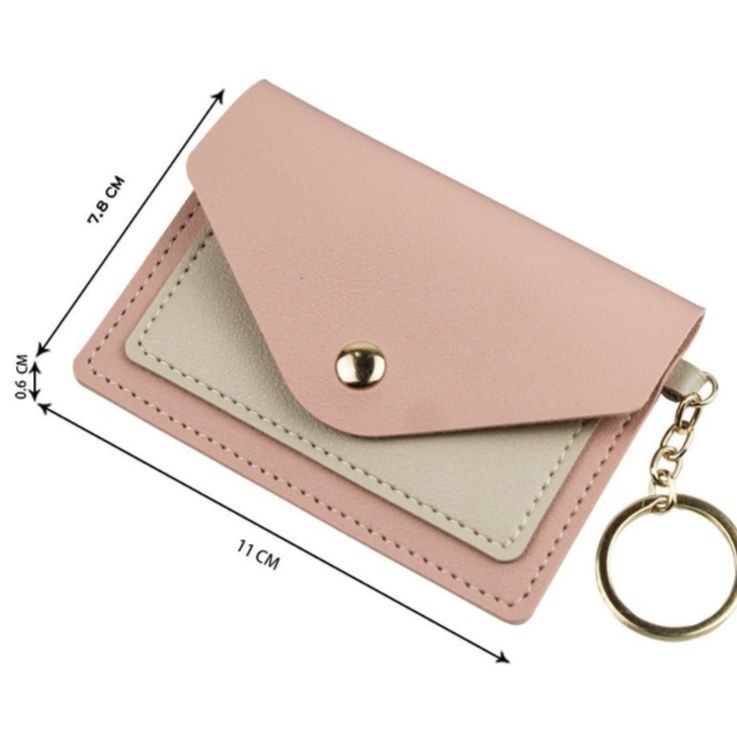 コインケース ツートン封筒型ミニコインケースキーリング付き
