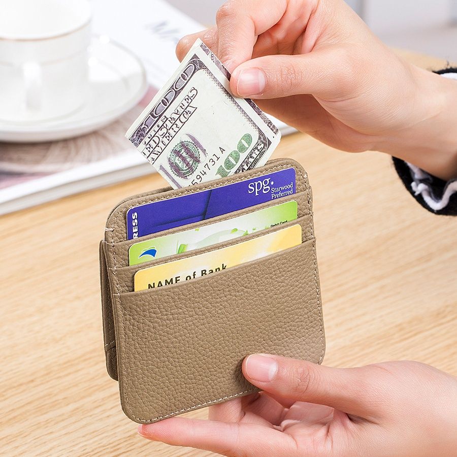 コインケース 本革スクエア型コインケース カード収納付き