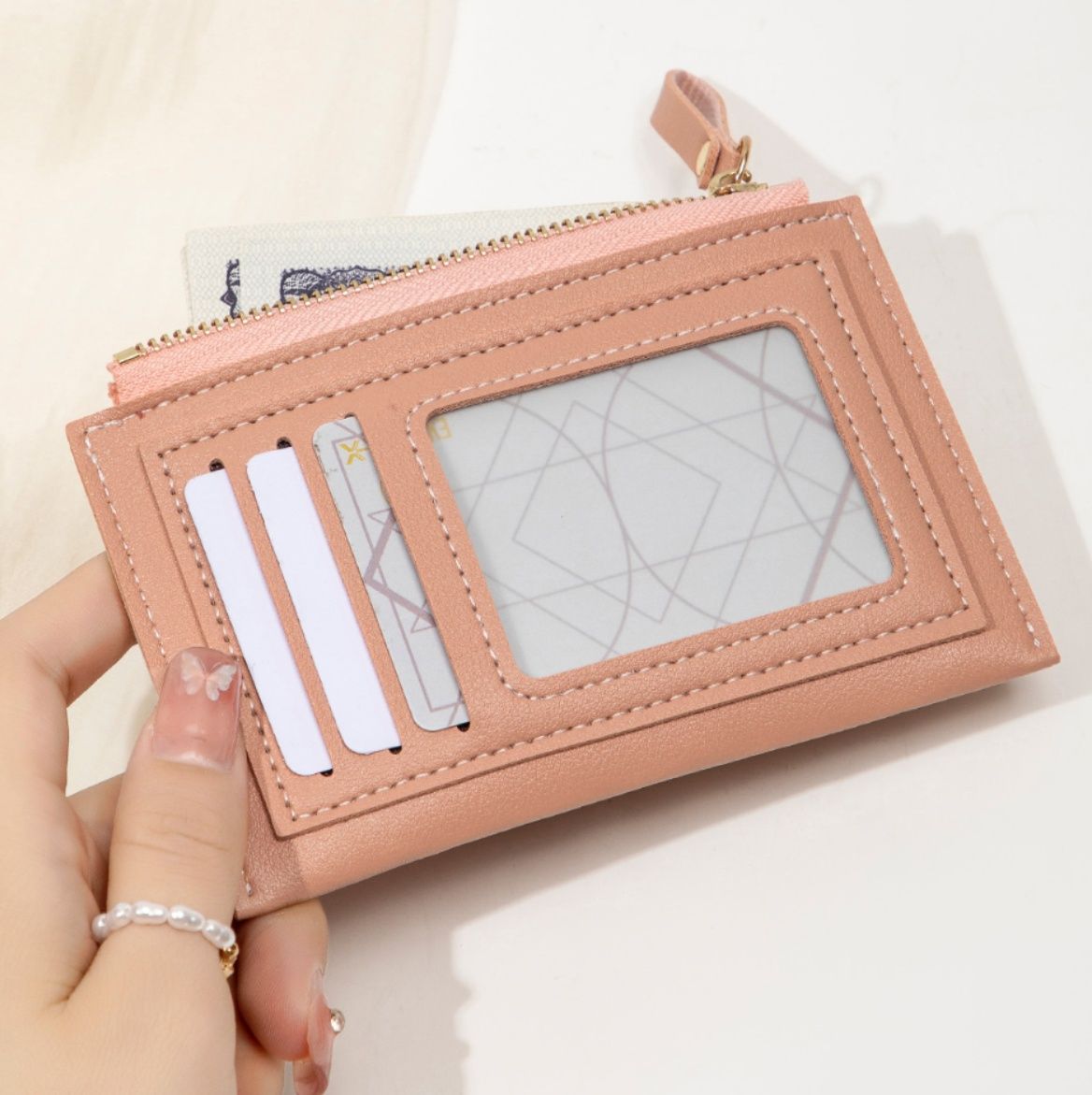 コインケース 透明窓付き多機能カード収納コインケース