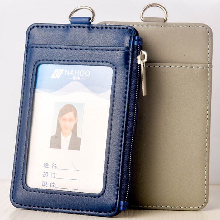 コインケース 多機能本革ファスナー付き定期入れ