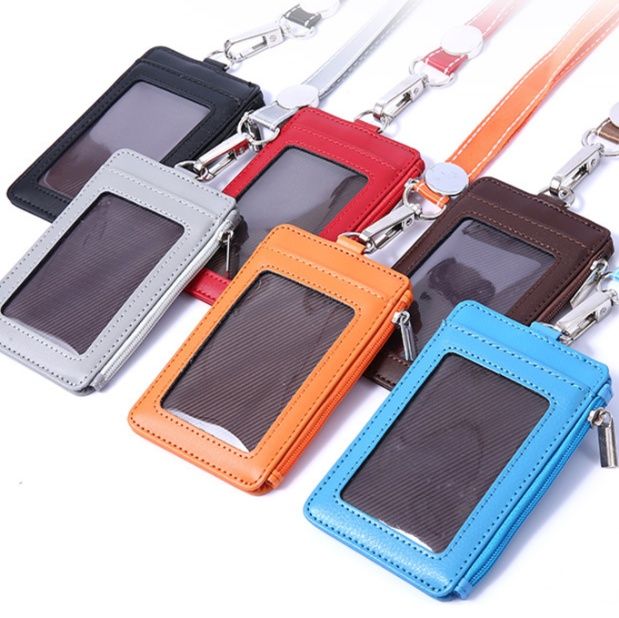 コインケース 本革二層式ファスナー付き定期入れ