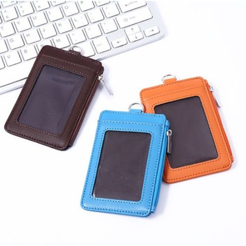 コインケース 本革二層式ファスナー付き定期入れ