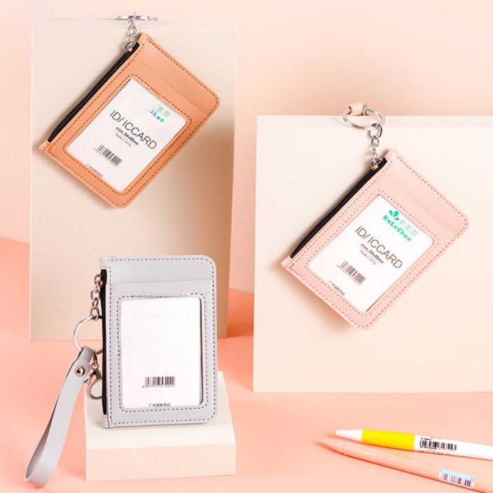 コインケース 環境配慮素材のジッパー式カード入れ付きパスケース