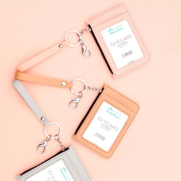 コインケース 環境配慮素材のジッパー式カード入れ付きパスケース