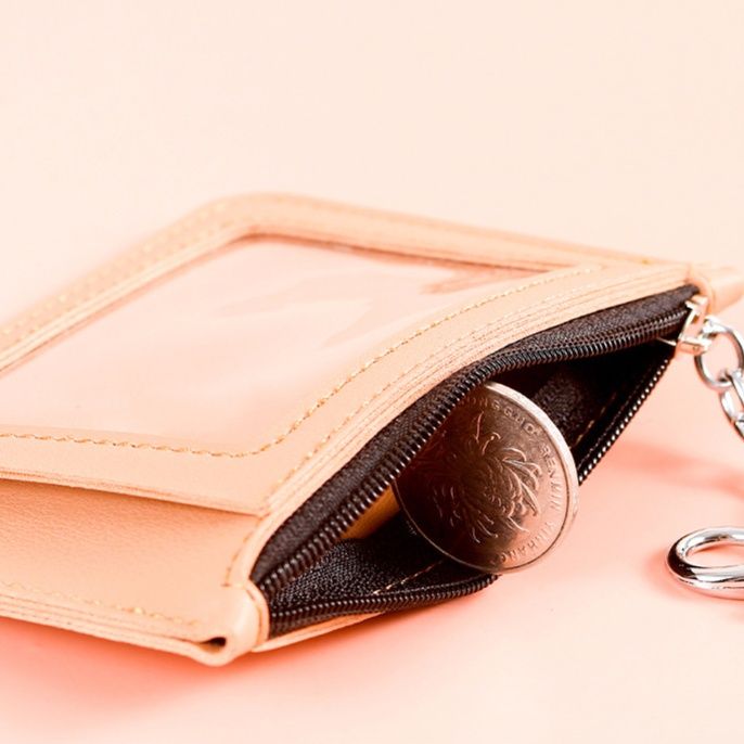 コインケース 環境配慮素材のジッパー式カード入れ付きパスケース
