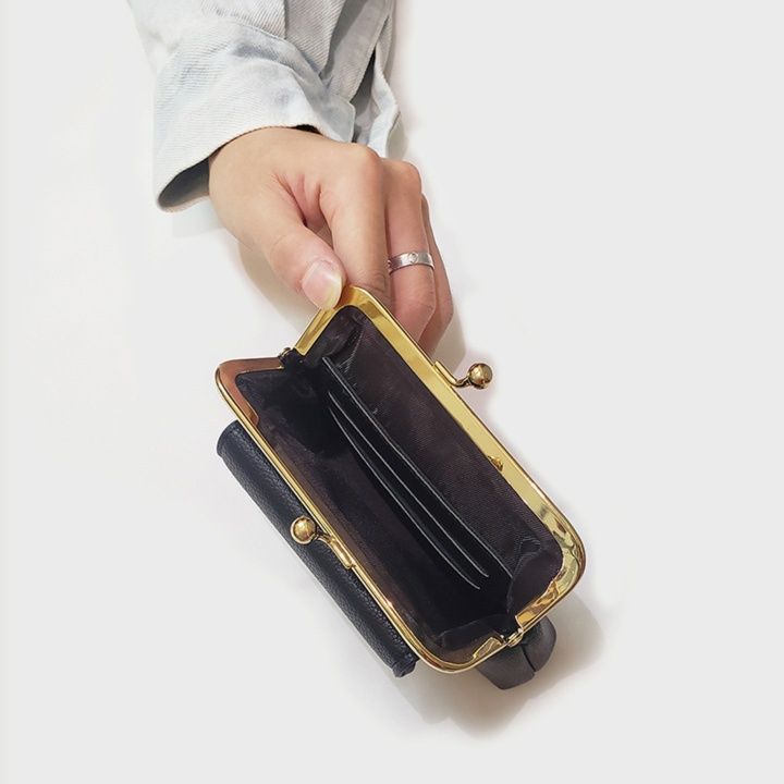 レディース がま口財布 コインケース カードポケット付き 上品小型バッグ