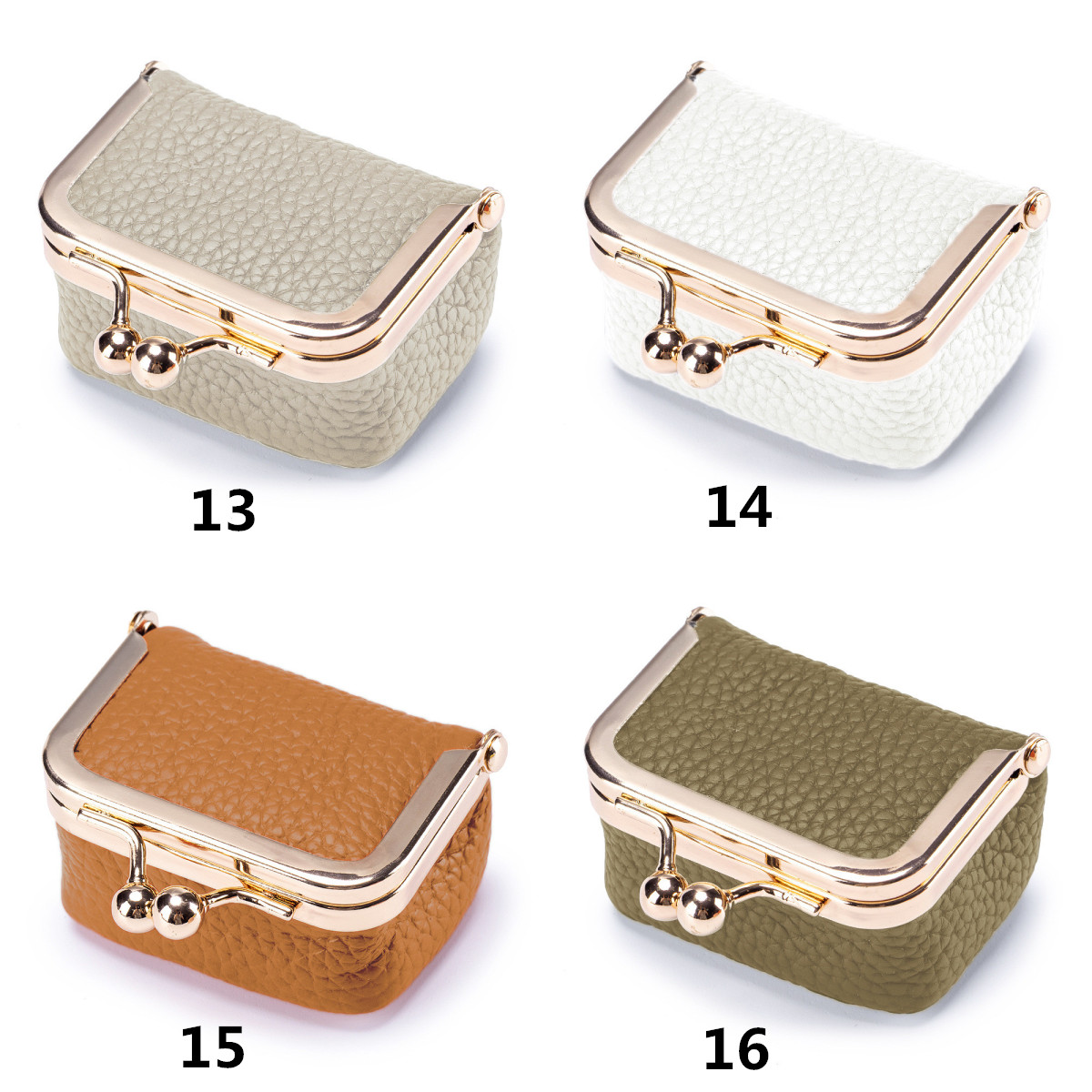 本革がま口小銭入れ レディース 小さい軽量コインケース 指輪入れ